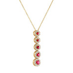 Estate 18k Yellow Gold Diamond + Ruby Necklace // Pre-Owned