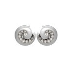 Van Cleef & Arpels 18k White Gold Diamond Swirl Earrings // Pre-Owned