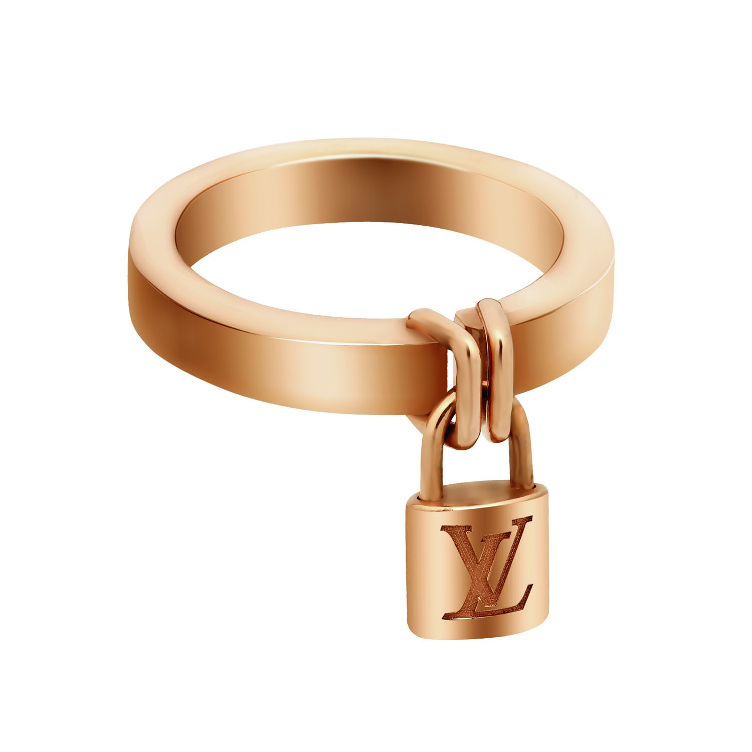 Louis Vuitton 18k Rose Gold Lockit Ring // Ring Size: 4.75 // Pre-Owned - Luxury Designer ...