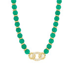 Christian Dior 18k Yellow Gold Chalcedony + Diamond Necklace // Length: 15.75" // Pre-Owned
