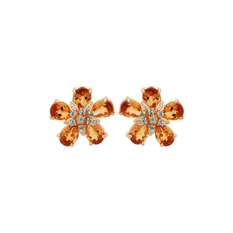 Ponte Vecchio 18k Yellow Gold Multi-Stone Earrings // Pre-Owned