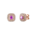 Estate 18k Rose Gold Pink Sapphire Earrings // Pre-Owned