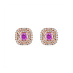 Estate 18k Rose Gold Pink Sapphire Earrings // Pre-Owned