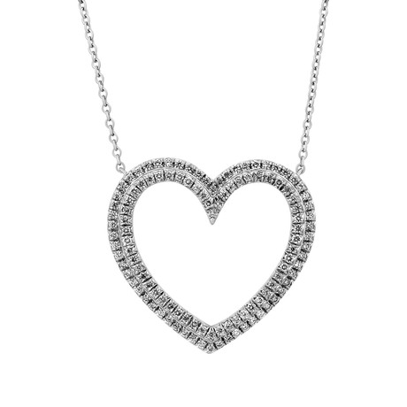 Tiffany & Co. Metro Platinum Diamond Heart Necklace // Pre-Owned