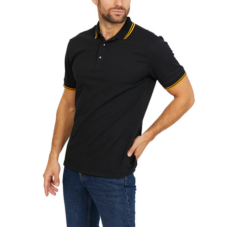 Maxime Short Sleeve Polo Shirt // Black (Small)