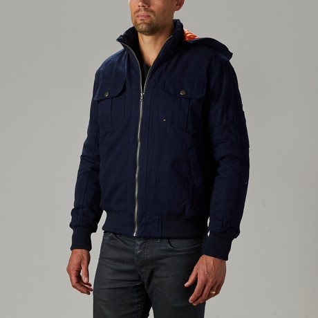 Zip Cotton Jacket // Navy (S)