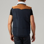 Two Tone Colar Vest // Navy + Camel (XL)