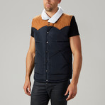 Two Tone Colar Vest // Navy + Camel (XL)