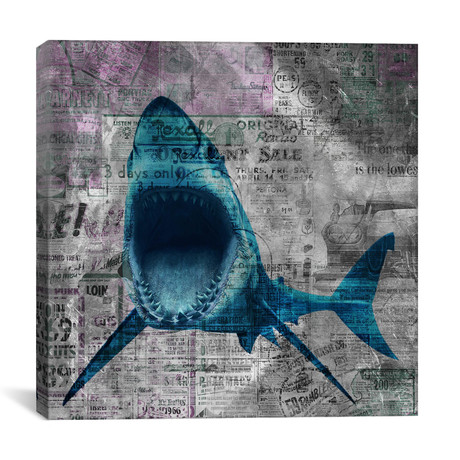Shark Sale // Unknown Artist (12"W x 12"H x 0.75"D)