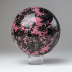 Imperial Rhodonite Sphere + Acrylic Display Ring