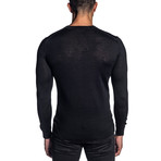 Joshua Knit V-Neck Sweater // Black (XL)