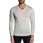 Joshua Knit V-Neck Sweater // Light Gray (M)