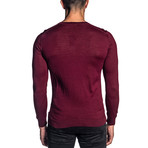 Joshua Knit V-Neck Sweater // Wine (2XL)