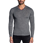 Joshua Knit V-Neck Sweater // Gray (M)