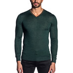 Joshua Knit V-Neck Sweater // Green (L)