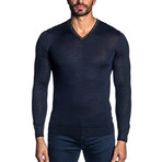 Joshua Knit V-Neck Sweater // Dark Navy (XL)