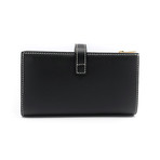 Women's Amber Plain Calf Leather Wallet // Black