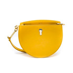 Women's Cecycle Calf Leather Crossbody Bag // Yellow