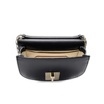 Women's Clayn Calf Leather Minibag + Chain Strap // Black