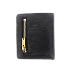 Women's Livy Embossed Calf Leather Card Wallet // Black