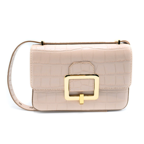 Women's Janelle Calf Leather Crossbody Bag + Buckle // Beige