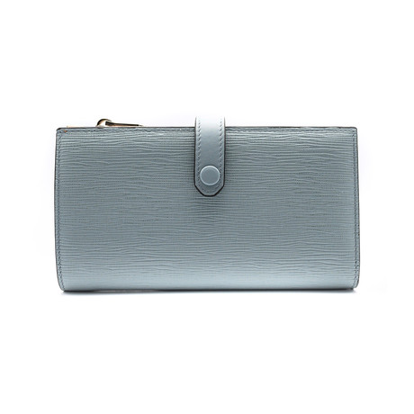 Women's Lamber Embossed Calf Leather Wallet // Gray