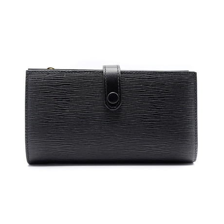 Unisex Lamber Embossed Calf Leather Wallet // Black