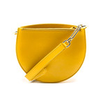 Women's Cecycle Calf Leather Crossbody Bag // Yellow