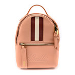 Women's Calf Leather Striped Backpack // Glossy Pink