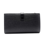 Unisex Lamber Embossed Calf Leather Wallet // Black