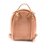 Women's Calf Leather Striped Backpack // Glossy Pink