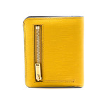 Women's Livy Embossed Calf Leather Card Holder // Yellow