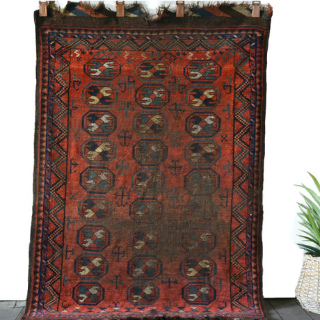 Antique Baluch Rug // Circa 1940 // 5'11"L x 3'10"W