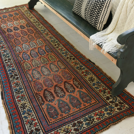 Antique Kurdish Runner // Circa 1920 // 10'1"L x 3'5"W