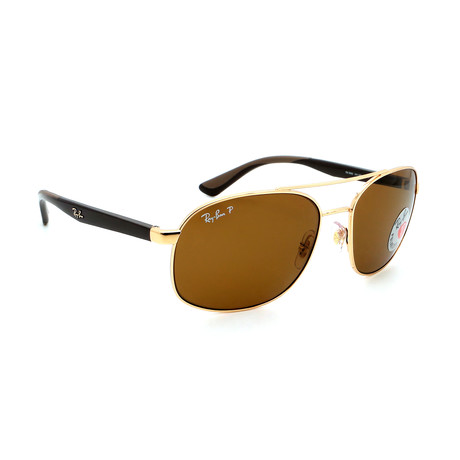 Men's  RB3593-183 Polarized Sunglasses // Gold + Brown