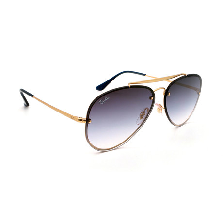 Men's RB3584N-91400S Blaze Aviator Sunglasses // Gold + Gray Gradient