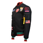 MA-1 Colorblock "USA Eagle" Jacket // Black (3XL)