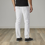 Men's Classic Belted Work Jeans // White (34WX32L)