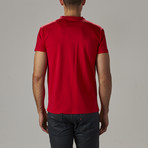 Basic V Notch T Shirts // Red (3XL)