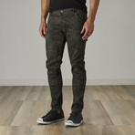 Men's Carpenter Style Jeans // Olive Camo (36WX32L)
