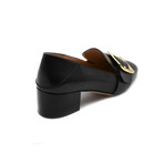 Women's Janelle Calf Leather Heeled Slip-On Pumps // Black (US: 5)