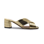 Women's Evoria Laminated Calf Leather Sandals // Gold (US: 6)