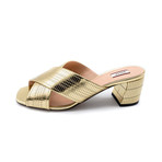 Women's Evoria Laminated Calf Leather Sandals // Gold (US: 6.5)