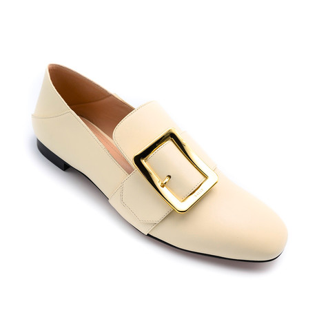 Women's Janelle Leather Pumps + Gold Buckle // Beige (US: 4.5)