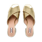 Women's Evoria Laminated Calf Leather Sandals // Gold (US: 5)