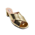 Women's Evoria Laminated Calf Leather Sandals // Gold (US: 5)