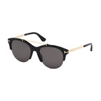 Tom Ford // Women's Adrenne Sunglasses // Shiny Black + Gray