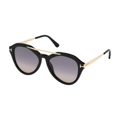 Tom Ford // Women's Lisa Sunglasses // Shiny Black + Gray