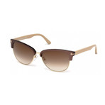 Women's Sunglasses // Dark Brown + Mirrored Brown