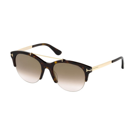 Tom Ford // Women's Adrenne Sunglasses // Dark Havana + Gold